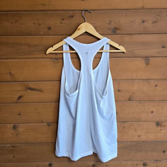 Lululemon Swiftly Tech Racerback Heathered White Size 12 Top Shirt Activewear - Picture 3 of 6